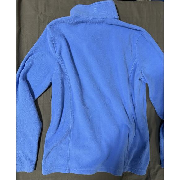Lands End Fleece Pullover Lightweight Women's Medium 10 Blue Long Sleeve 1/4 Zip - Picture 3 of 3